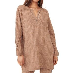 Free People Henley pullover oversized  sweater NWT